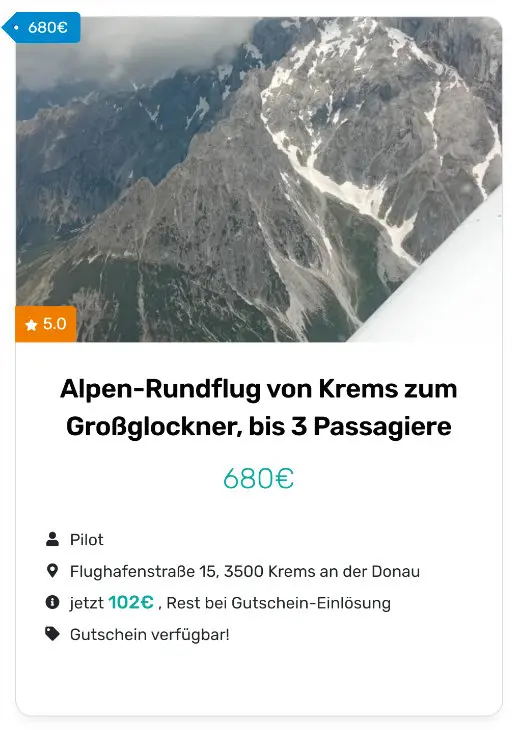 Alpen-Rundflug von Krems zum Großglockner Alpen-Rundflug von Krems zum Großglockner