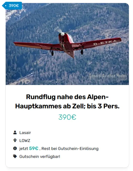 Rundflug ab Zell am See entlang des Alpenhauptkammes Rundflug ab Zell am See entlang des Alpenhauptkammes